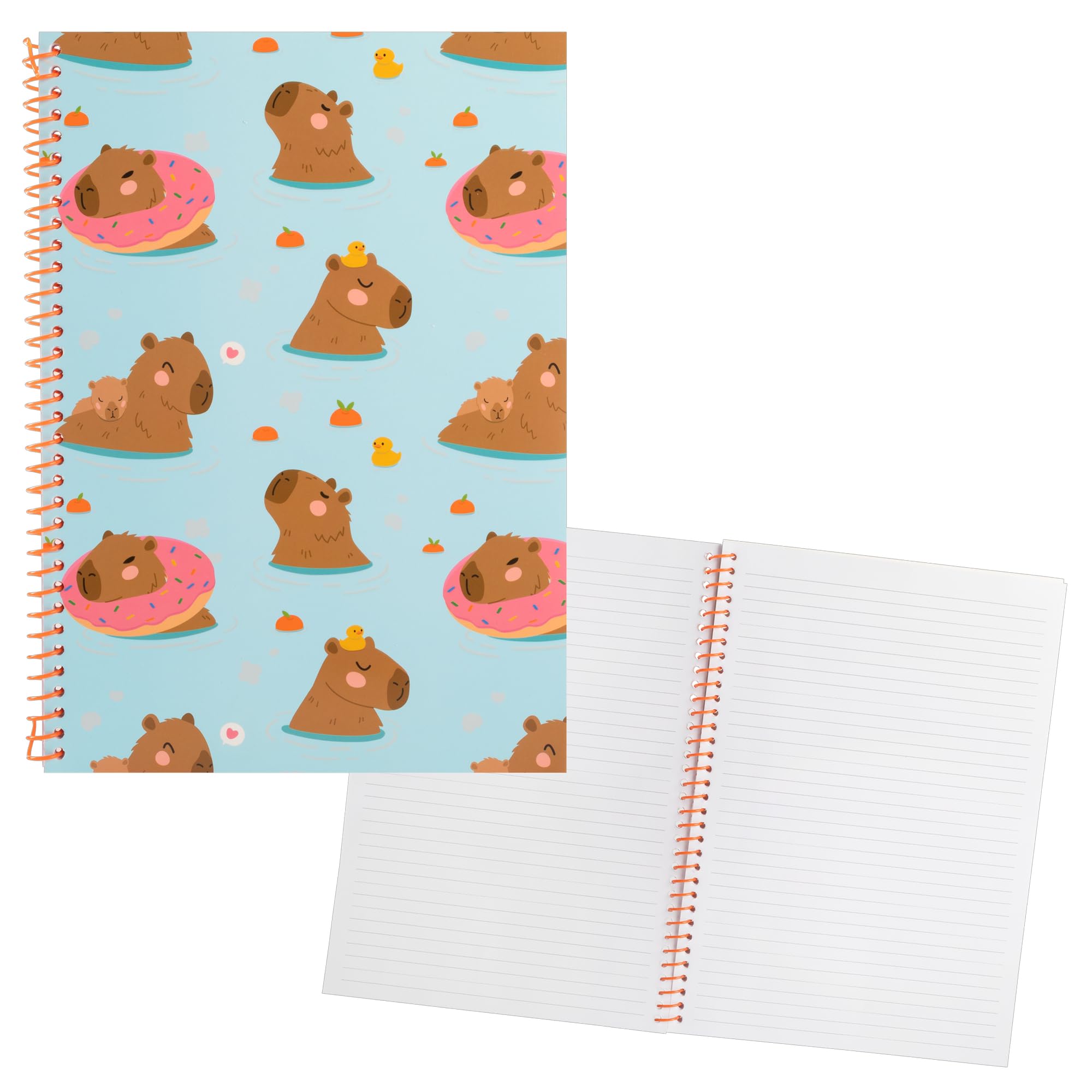 Idena Capybara 11557 Spiral Notepad, A4 Lined, Writing Pad with 80 Sheets without Margin, 80 g/m² Paper in White