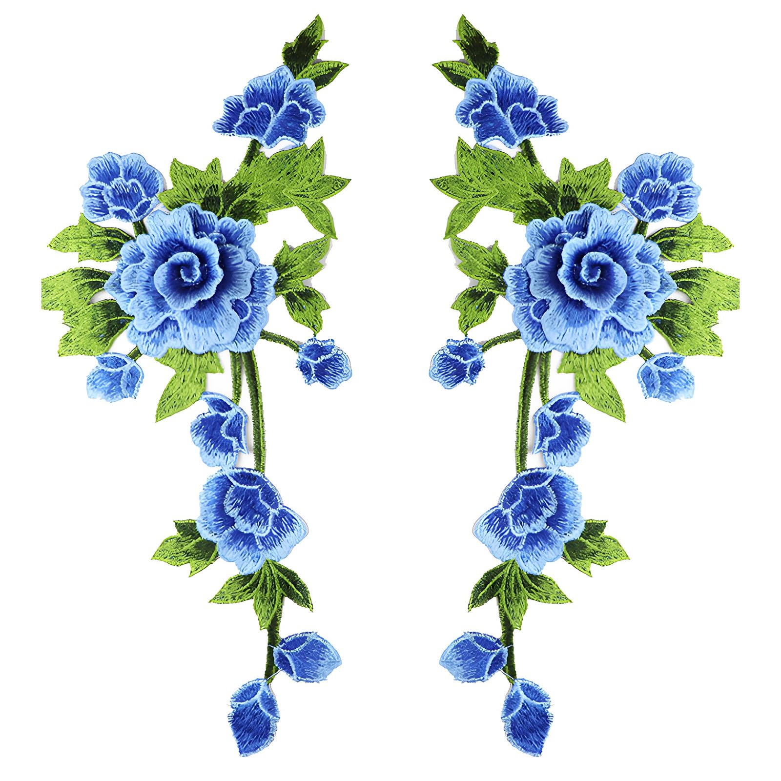 BWANGIAO Pair Of Embroidered Floral Applique Patching With Hollow Designs For Clothing And Accessories Hand Sewing