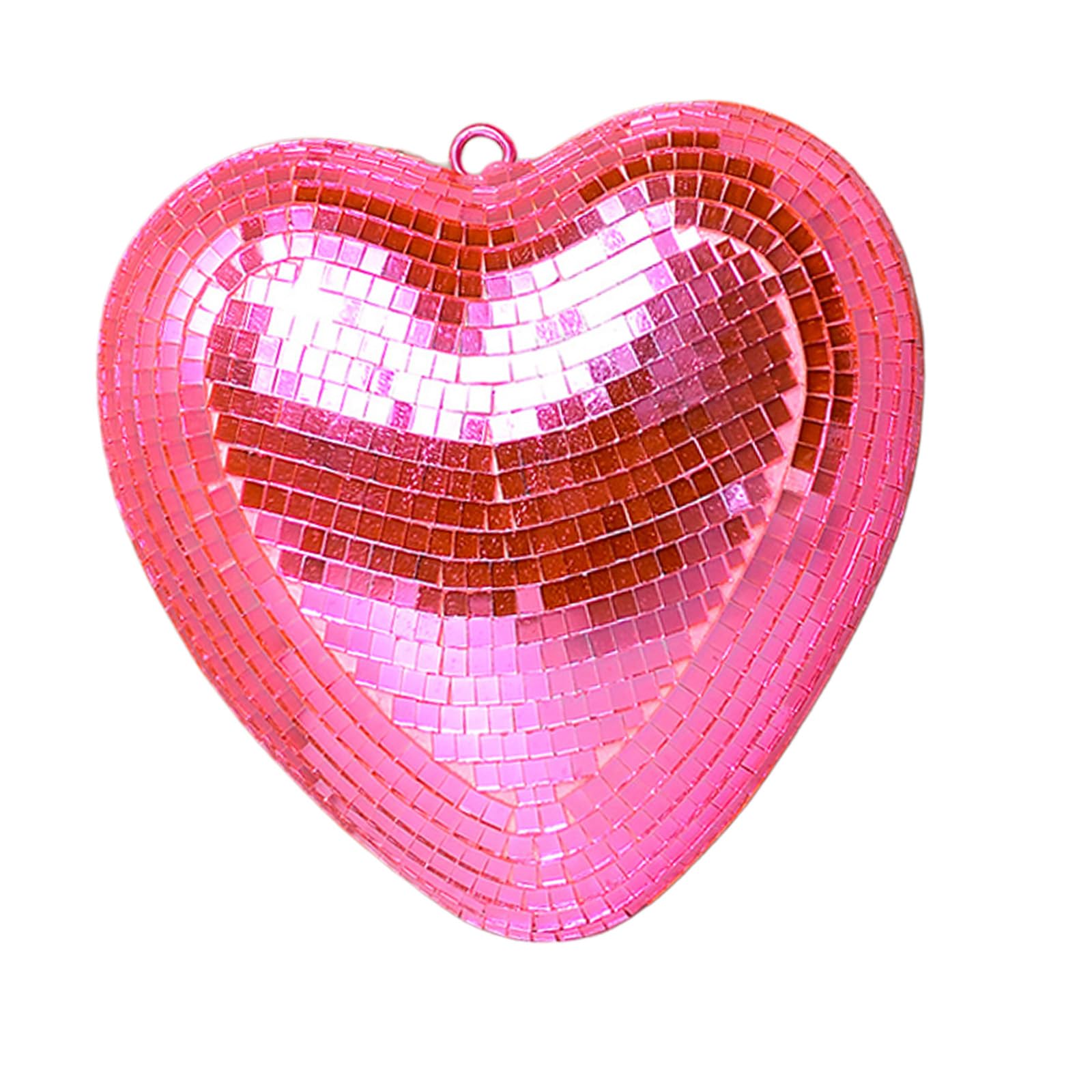 Woedpez Reflective Disco Heart Glass Ornament Home Decoration for Ceiling Display Wedding Party Centerpices Contemporary Glass Home Addition