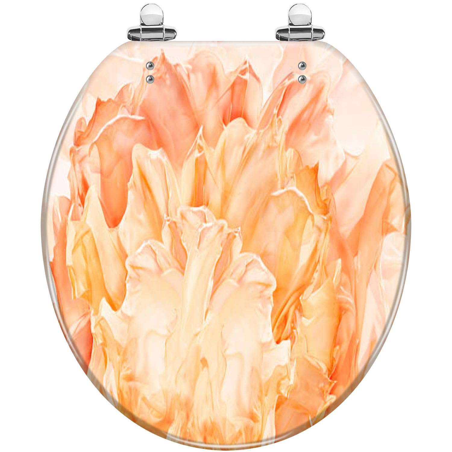 Round Meadow Butterflies Resin Toilet Seat Quiet Slow Close Quick-Release Hinges Easy to Clean(Multi8)