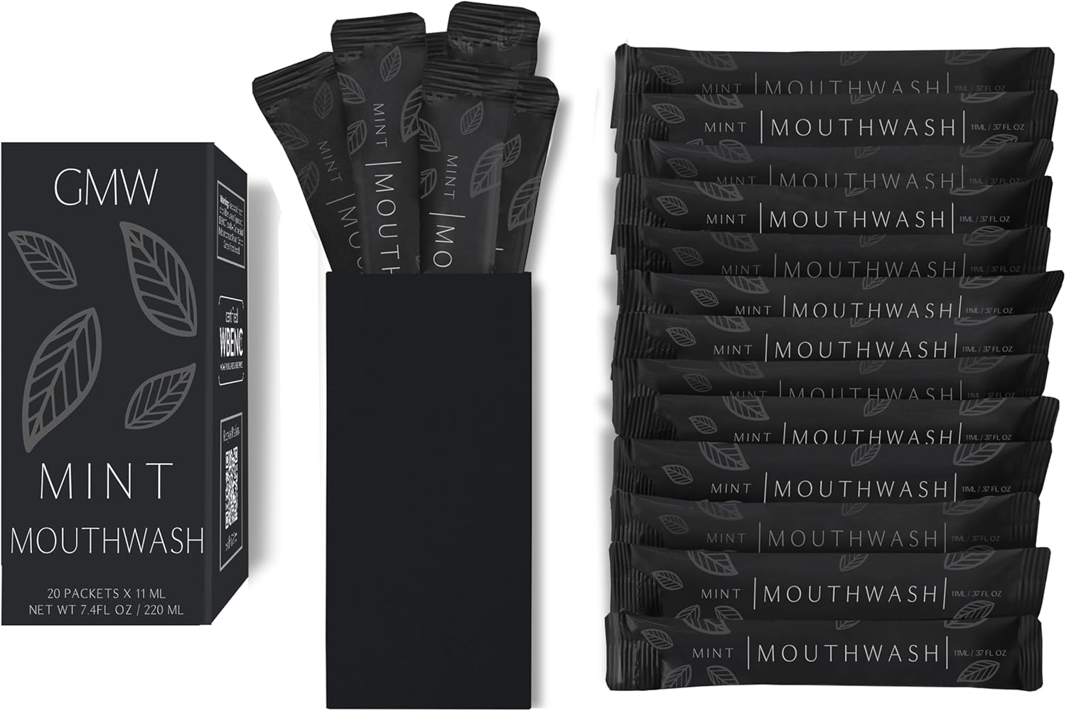 GMW Collection Travel Size Mouthwash Packets - Individual Mini Mouthwash Packets for Fresh Breath - Perfect Travel Size Toiletries for Guest Bathrooms - Alternative to Breath Strips and Breath Spray