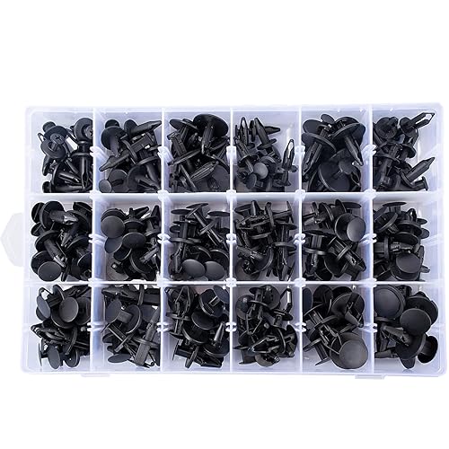 Miniatura 4 de OAUTOO 170 piezas para GM Ford Chrysler parachoques cubierta guardabarros, cubierta de guardabarros, cubierta de aire y rejilla tipo empuje, clips