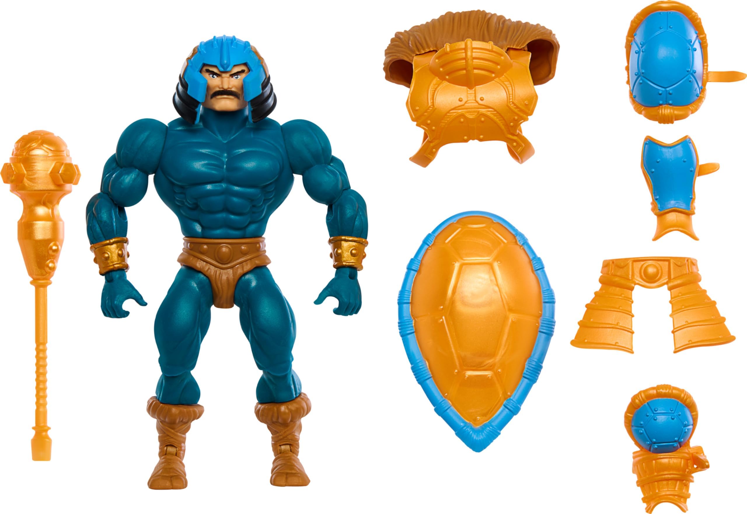 Masters of the Universe Mattel Masters of the Universe Origins Turtles of Grayskull Action Figure & Accessories, Man-At-Arms Collectible Toy with 16 Joints, TMNT & MOTU Crossover