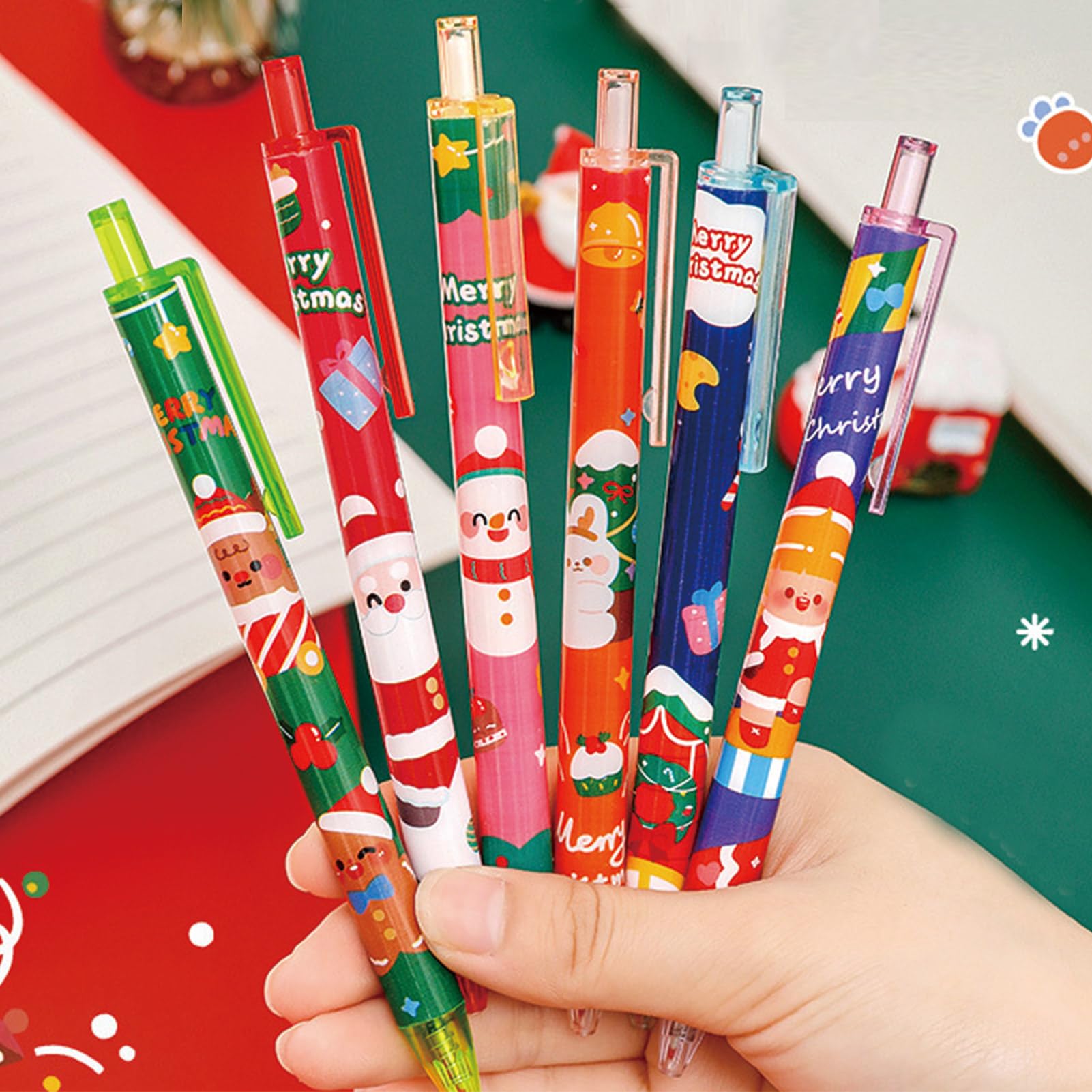 6 Pcs Gel Ink Pens Retractable Pens Cute Pen 0 5mm Black Ink Pen Writing Pens Office School — view 5