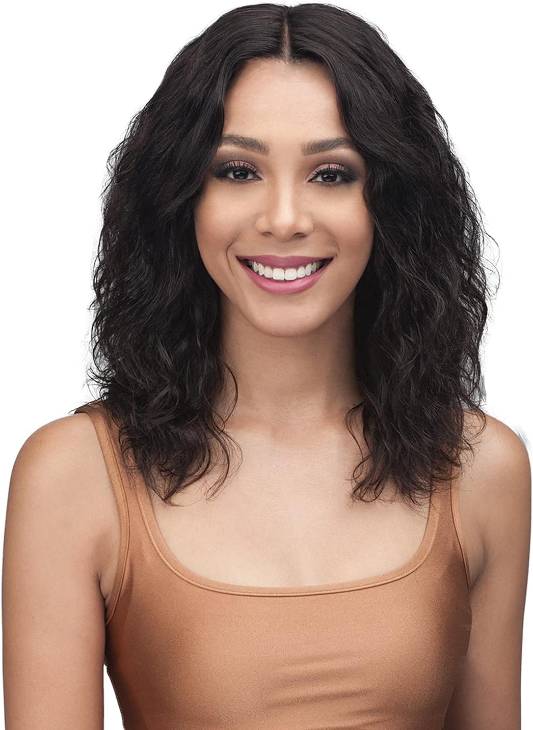 Bobbi Boss BUNDLE Hair Wig Brazilian Virgin Remi 100% Unprocessed Human Hair Hand-Tied 13"X4" Free Parting Swiss Lace Front Wig MHLF310 NISA [NATURAL]