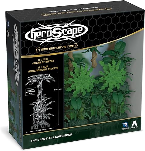 Renegade Game Studios Heroscape Terrain Pack: The Grove at Laur's Edge Jungle Expansion with 3 Trees & 6 Underbrush