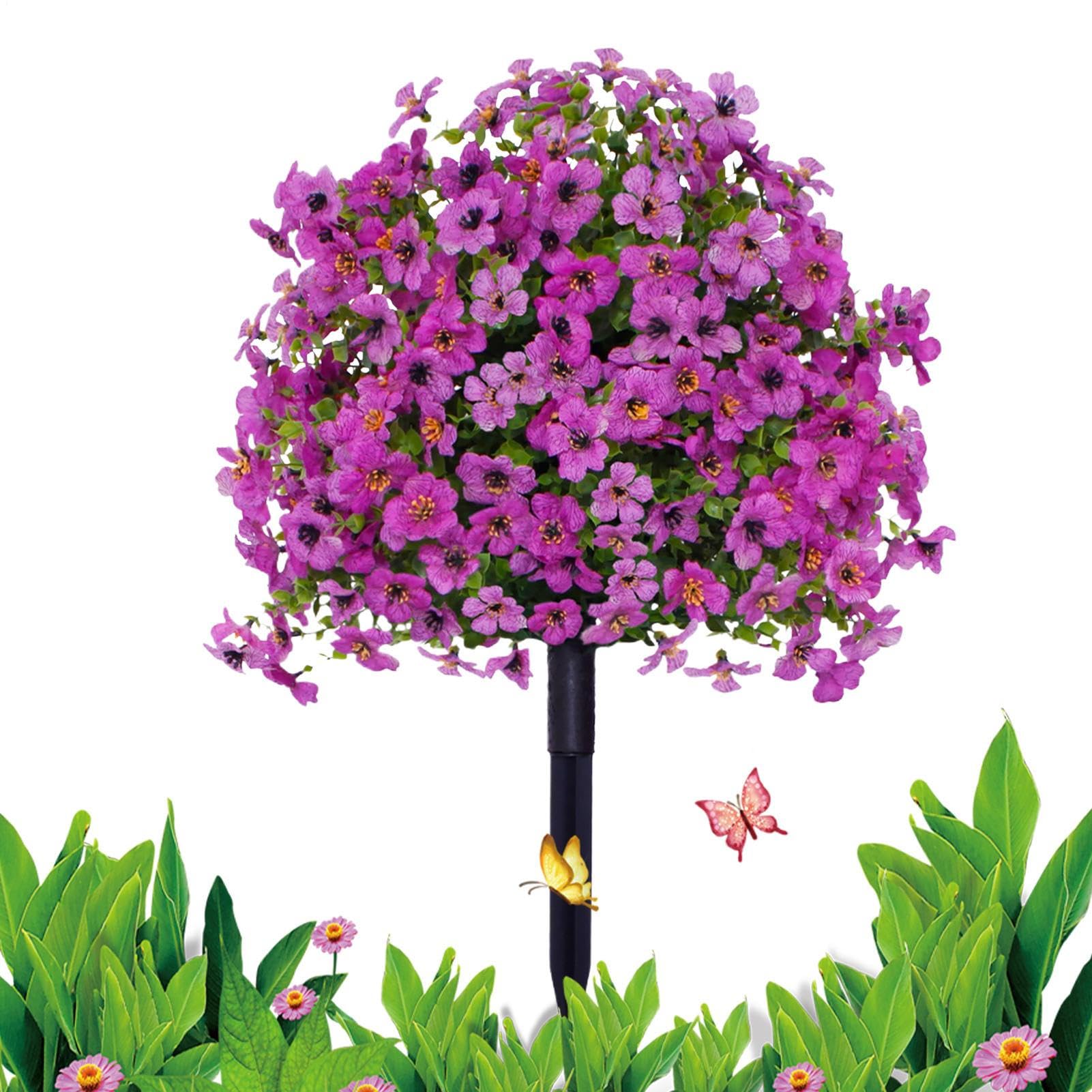 Arbres réalistes et fleurs violettes résistantes aux intempéries pour jardin