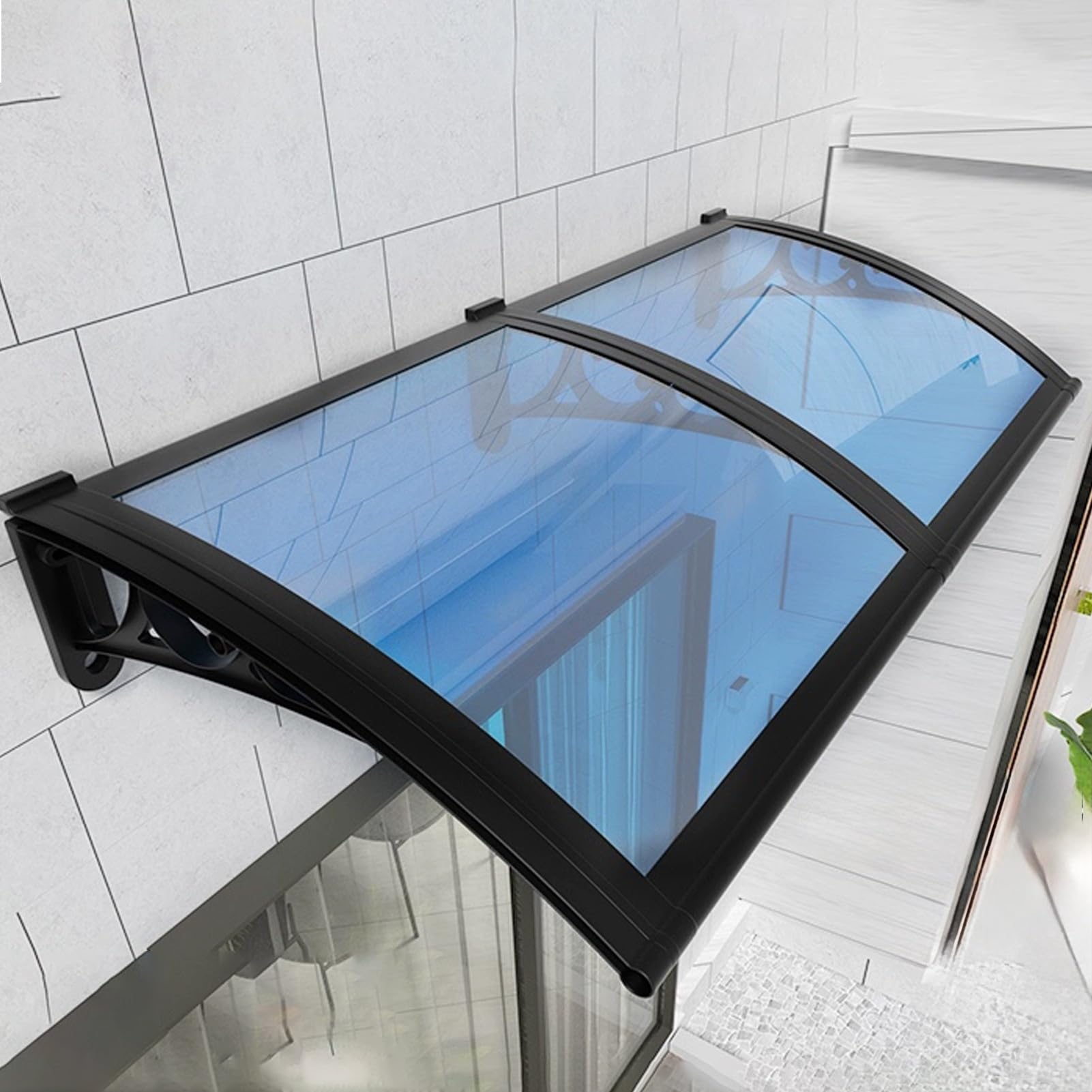 Auvent de porte extérieur bleu pour habiller votre terrasse et entrée