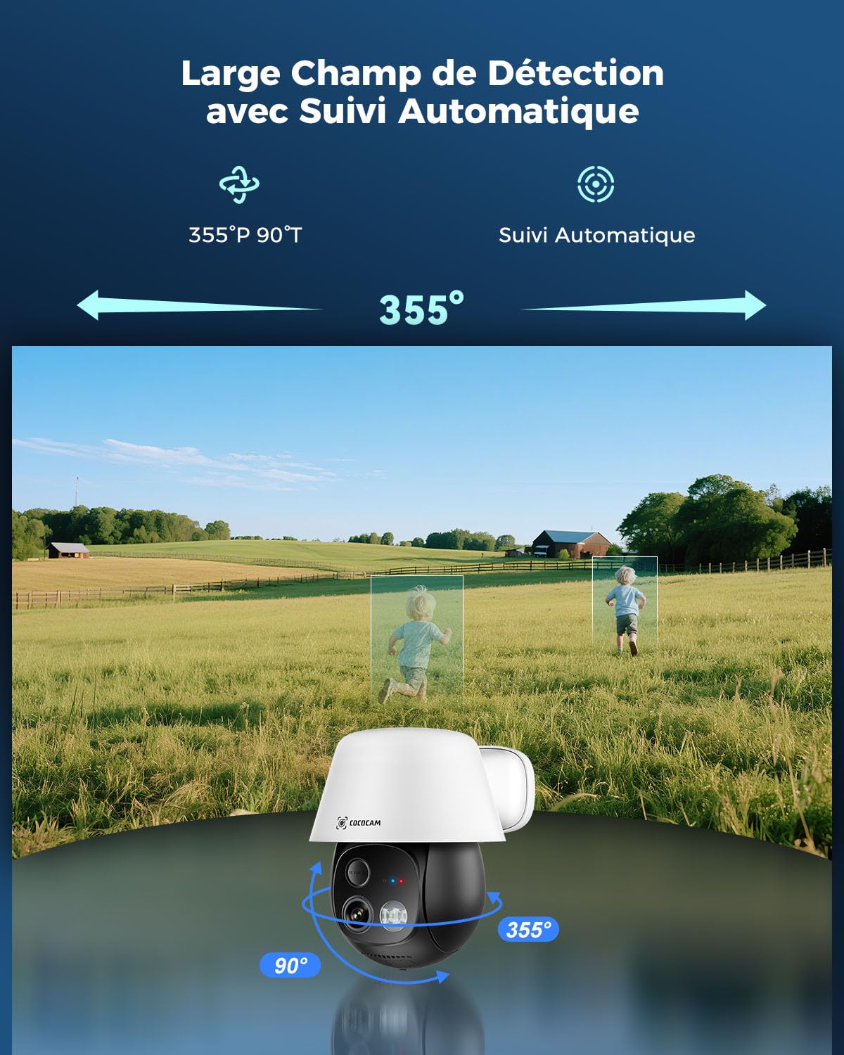 COCOCAM 24/7 Enregistrement AOV 4G Camera Surveillance Exterieur sans Fil