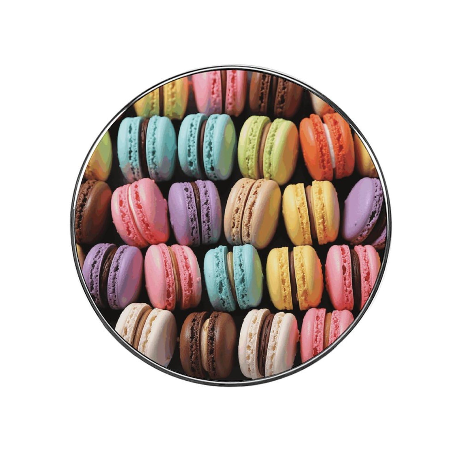 Macaron Biscuit Flavored Pastries Customizable Refrigerator Magnets, Strong Magnetic Fridge Stickers, Funny Round Decorative Fridge Magnets for Home Kitchen, Whiteboard, Locker, and Office