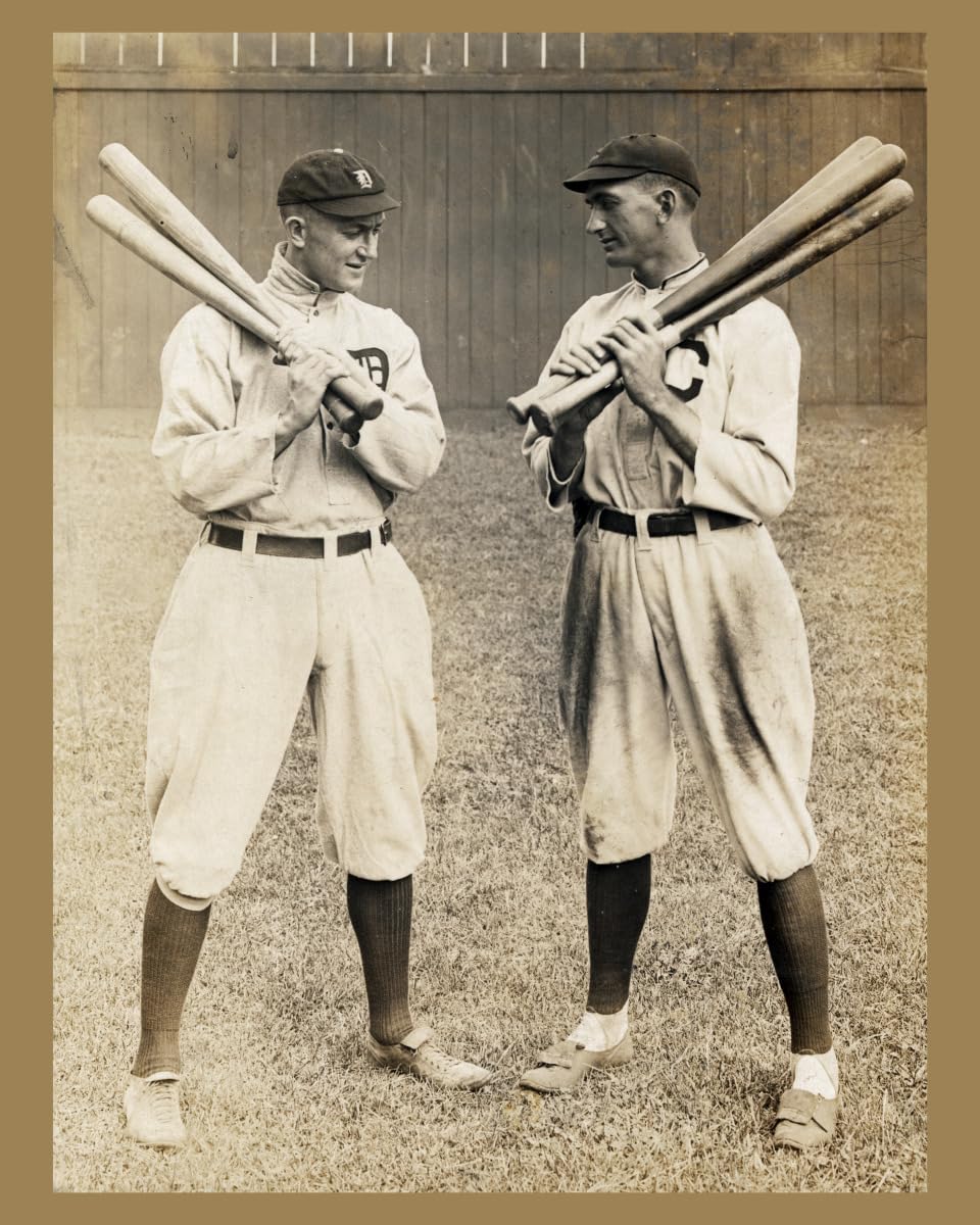 ClassicPix Photo Print 8x10: Ty Cobb, Detroit, And Joe Jackson, Cleveland, Standing Alongside...