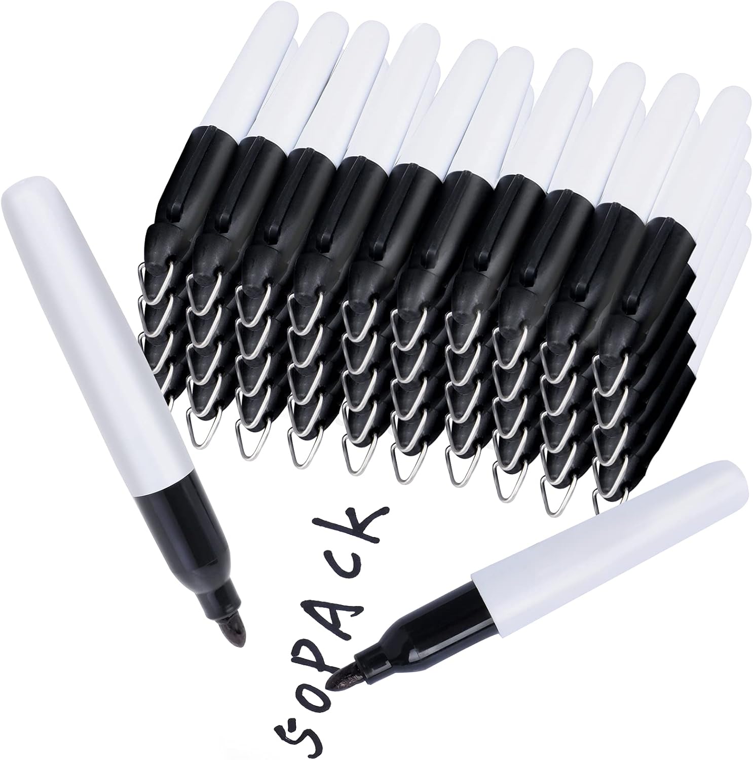 50 Pcs Mini Permanent Markers with Cap Clips Golf Ball
