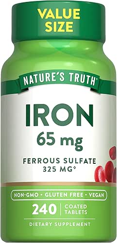 Nature's Truth Iron Tablets 65mg | 240 Count | 325mg