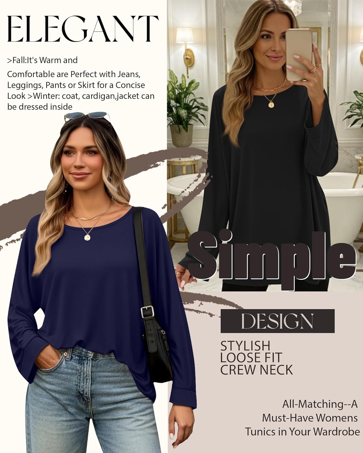 3 Pack Women's Oversized Y2K T-Shirts Crew Neck Long Sleeve Tops Loose Basic Tees Casual Workout Tees 2026 - Image 6