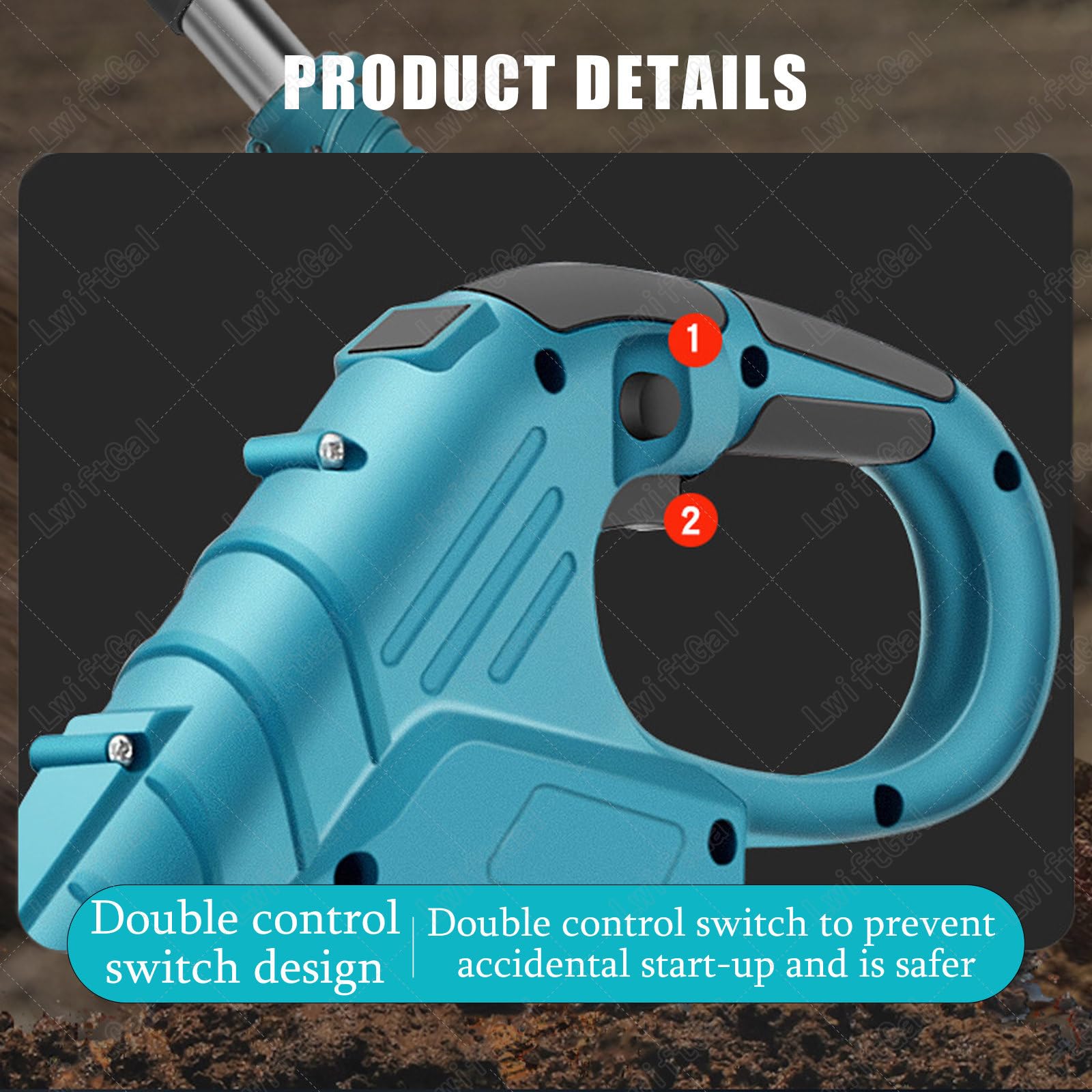 Cultivador De JardíN EléCtrico InaláMbrico De 21V Con BateríA De 4000 Mah, Con 1 O 2 BateríAs - Cultivador EléCtrico De Doble O Cuatro Cuchillas,Yellow-DualBlades-2batteries