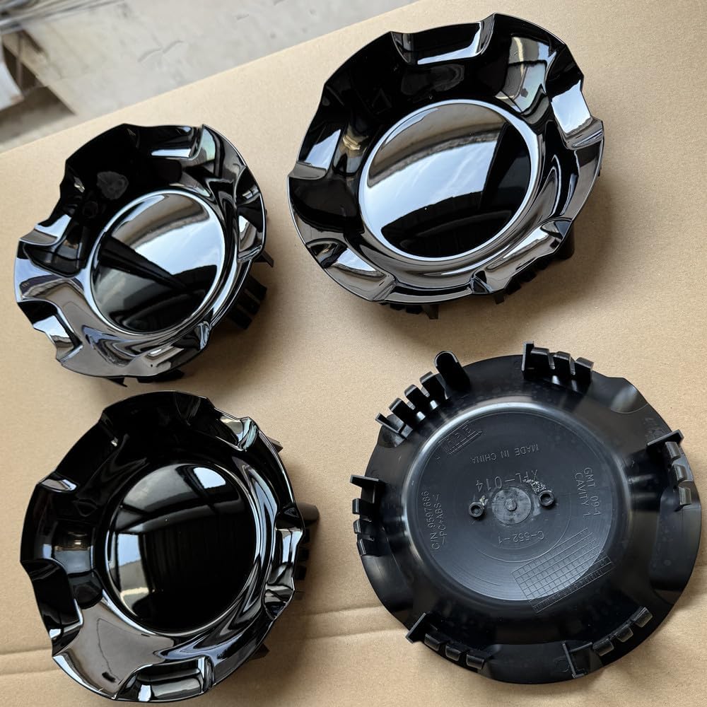 4PC for Chevy Wheel Center CAPS Silverado Tahoe Suburban Avalanche 2007-2013 Gloss Black # 9595152, 560-05308,