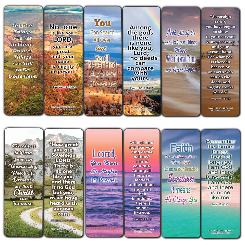 NewEights There is None Like You Lord Bible Bookmarks (30-Pack) - Stocking Stuffers Adoration Devotional Bible Study - Church Ministry Supplies Classroom Teacher Incentive Gift Giveaways