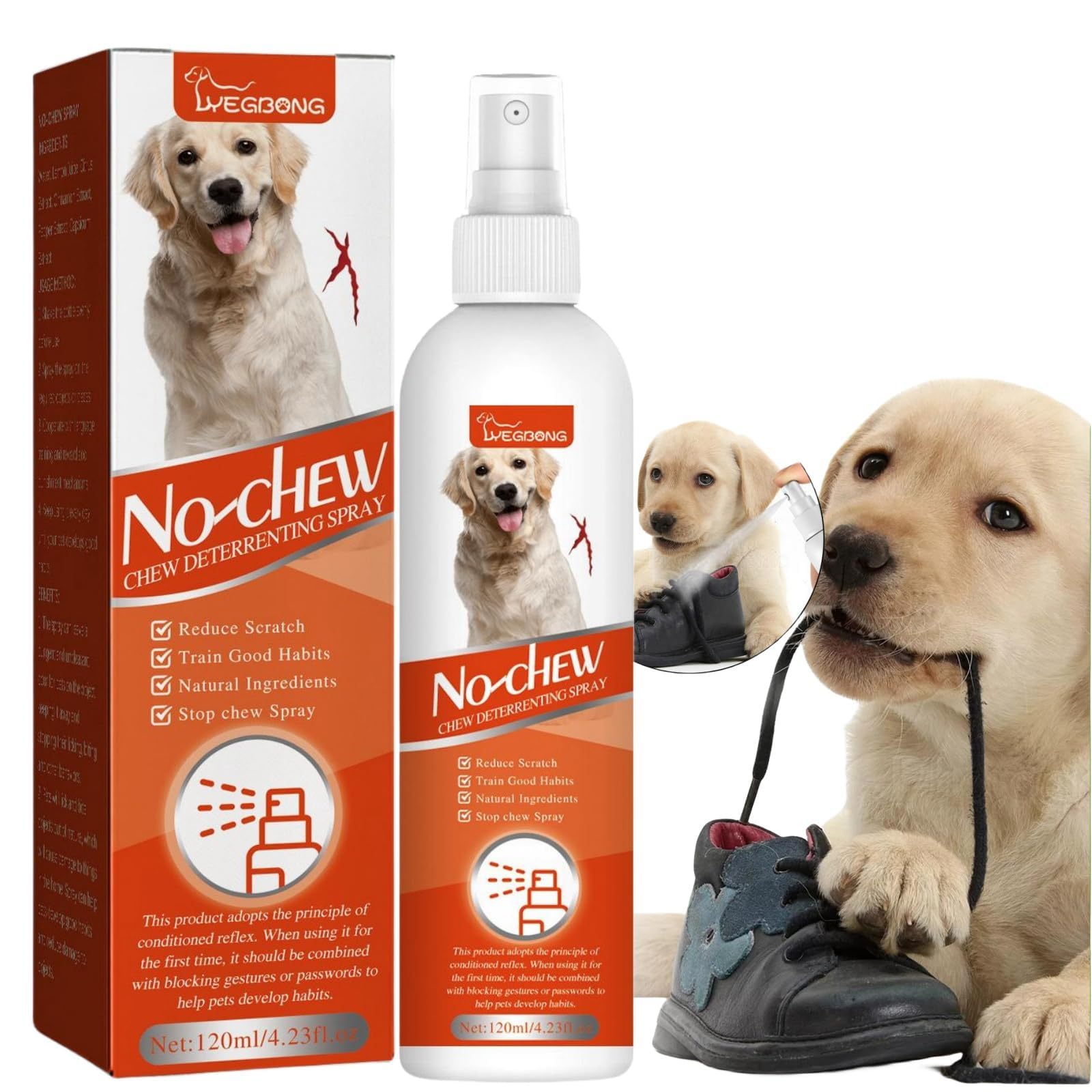 120ml Anti Chew Spray for Dogs,Bitter Dog Spray to Stop Chewing,Chew  Deterrent Spray,No Chew Bitter Spray,Pet Corrector Spray for Dogs,Deterrent  Dog