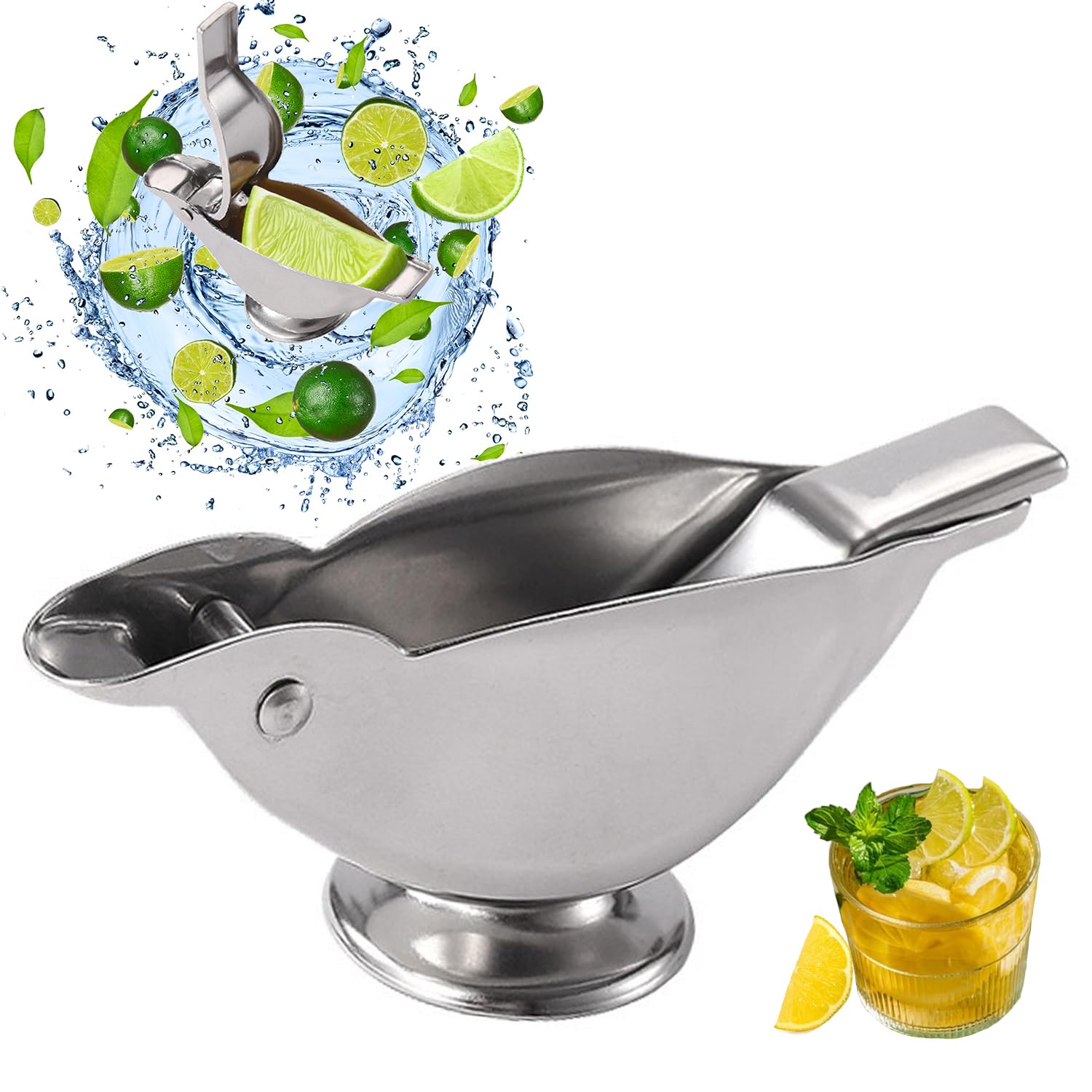 OGWSRK Bird-shaped Manual Lemon & Lime Juicer, Stainless Steel, 2 Pieces