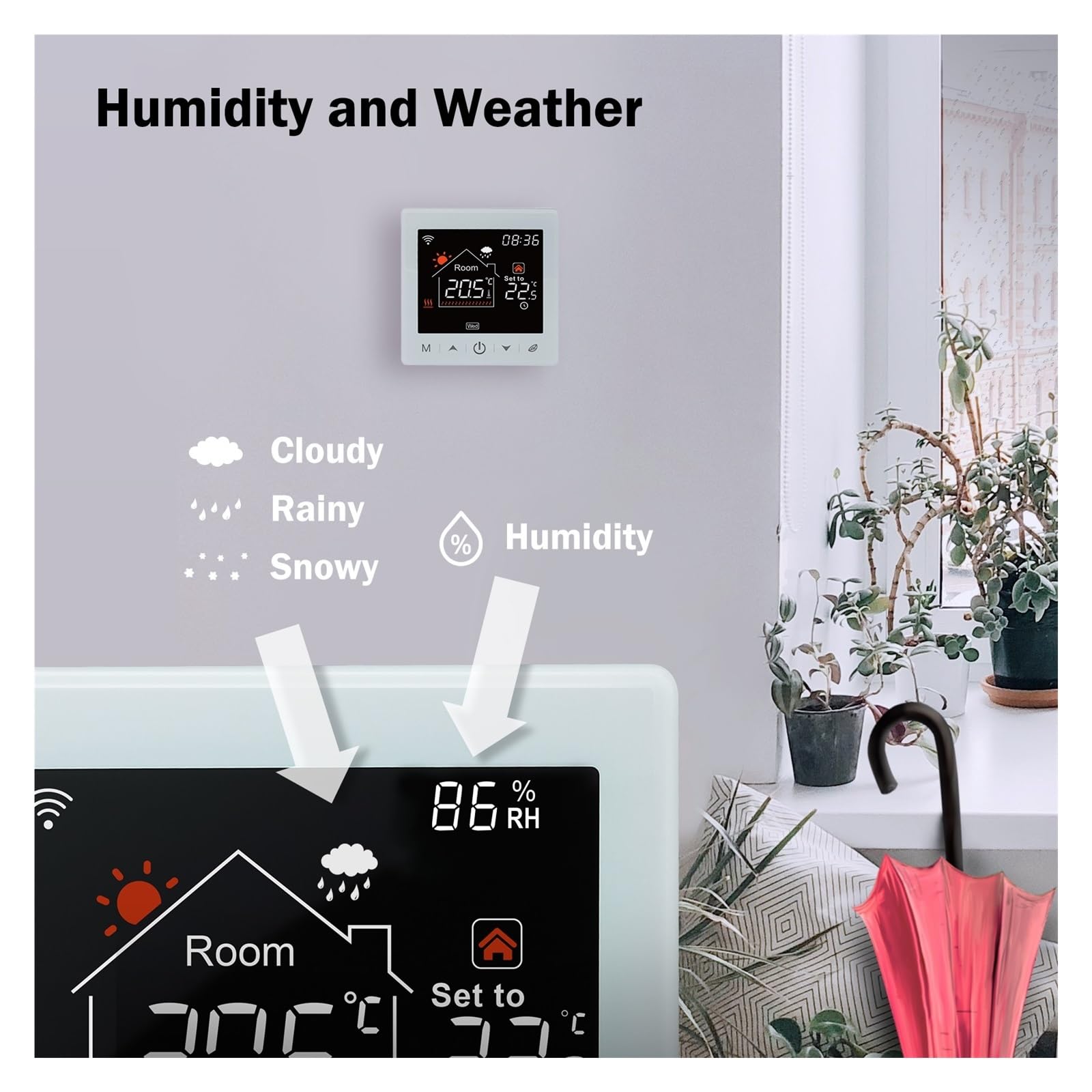 Termostat cyfrowy, Termostat do kotła gazowego, ogrzewanie podłogowe Tuya inteligentny regulator temperatury w pomieszczeniu działa na ekranie LCD domu(Floor Heating)