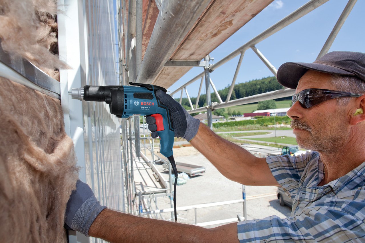 Bosch Professional GSR 6-25 TE - Atornillador para placa de yeso (701 W, 20 Nm, Hexágono interior de 1/4", en maletín)