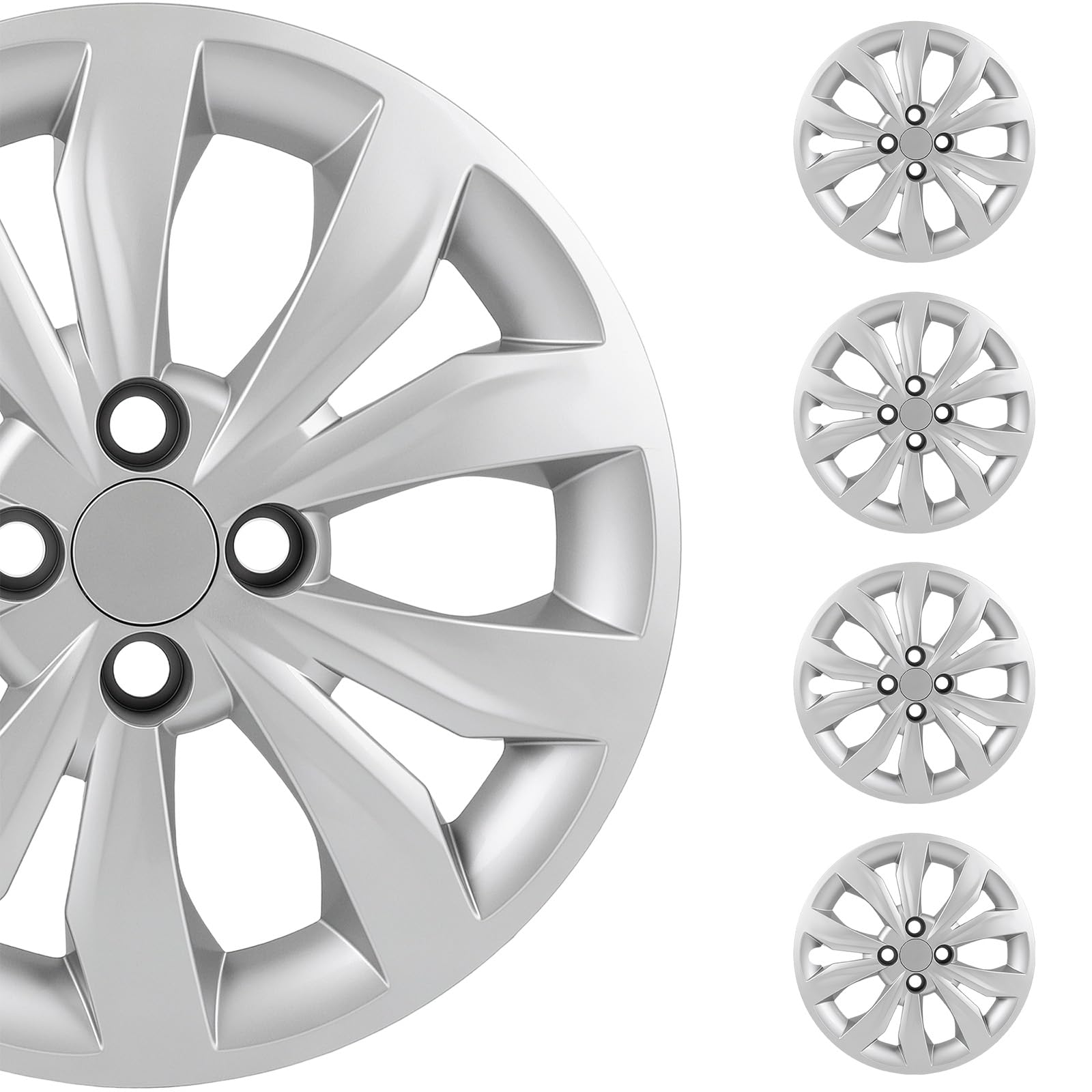 SCITOO 15" Hubcaps for 2018-2022 Hyundai Accent 4-Pack Lacquer