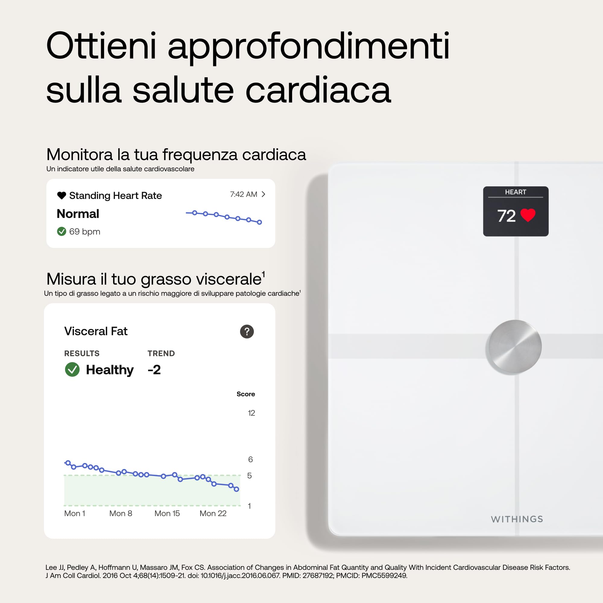 WITHINGS Body Smart - Bilancia pesapersone digitale WIFI con composizione corporea: peso, massa grassa, muscolare, ossa, acqua, indice di grasso viscerale, bilancia di precisione, fino a 8 utenti