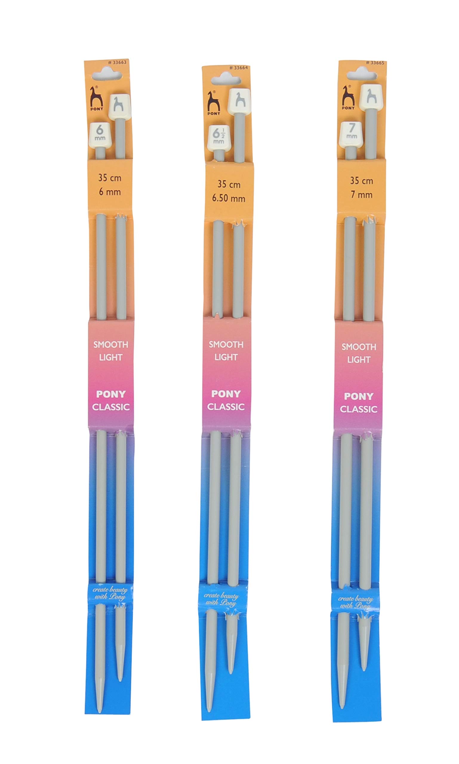 Vardhman Pony Classic Knitting Pack of no, 2, 3, 4, Smooth Light 35 cm Long Plastic Needles-image-30