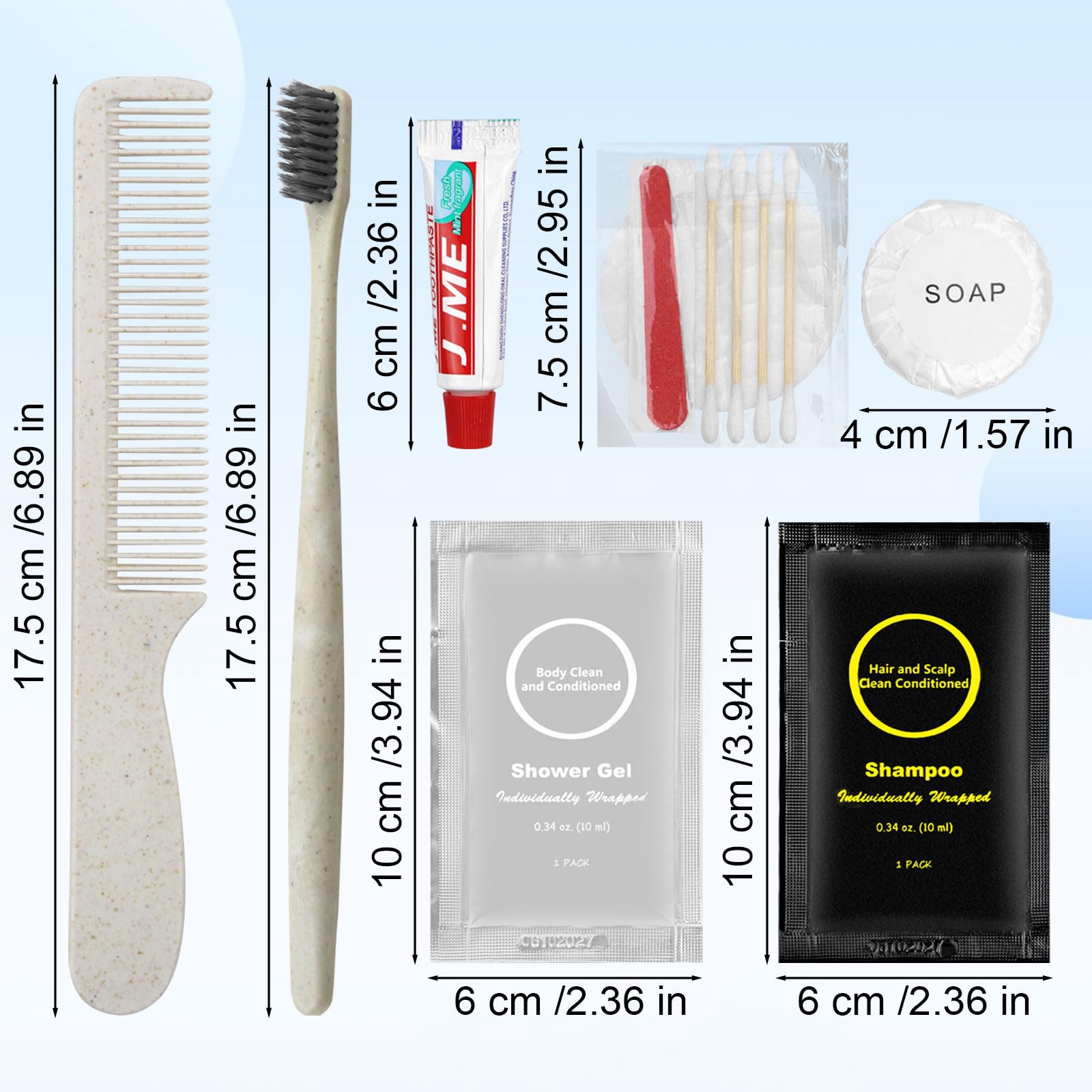 Toilettenartikel-Set, persönliche Hygiene-Sets für Obdachlose Pflege, Einweg-Toilettenartikel, Reisegröße, für Damen, Herren, für Hotel, Wohltätigkeitsorganisation, Camping, Reisen, 60 Stück