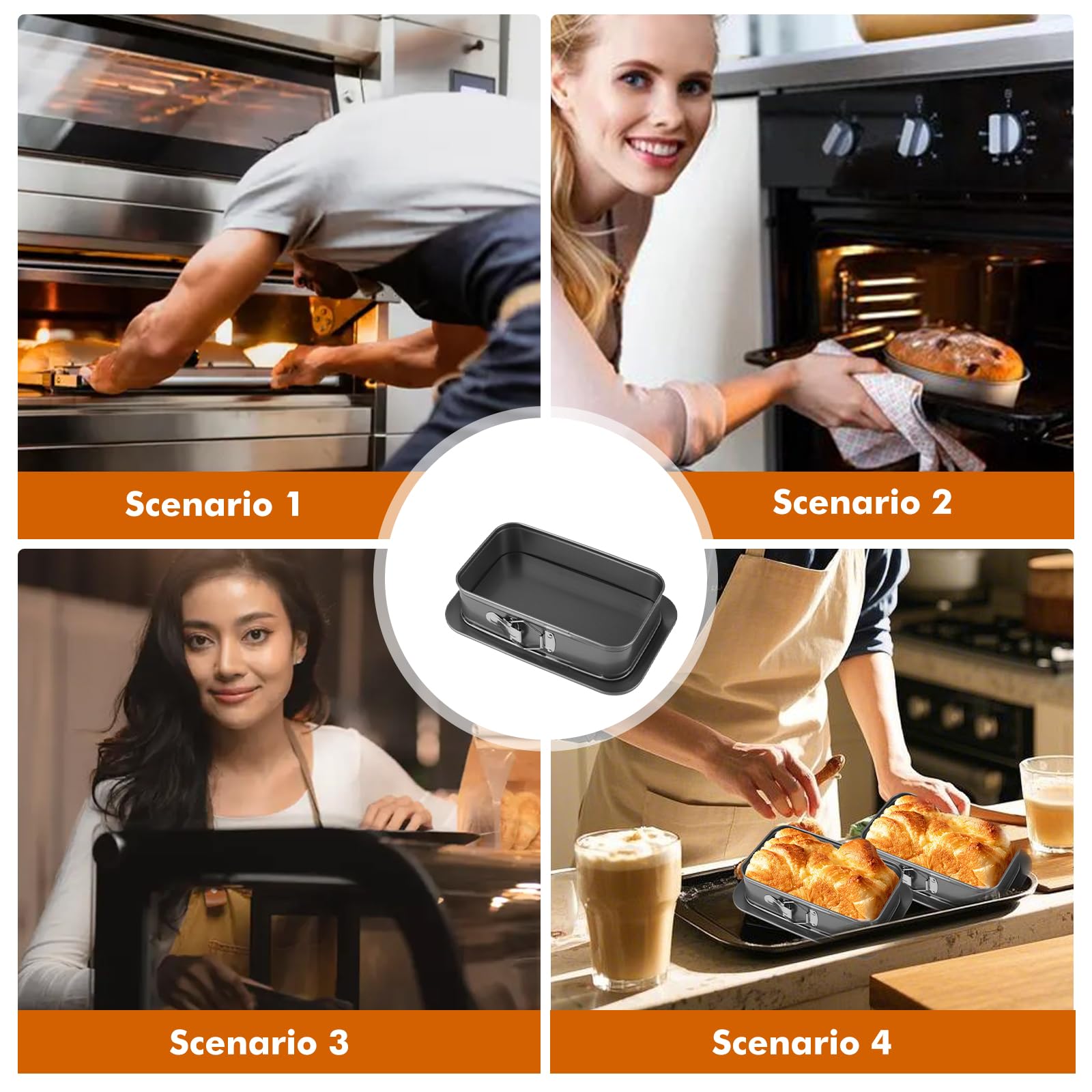 Teglia apribile rettangolare 28 x 18 cm, ispirazione, contenitore rettangolare primaverile, stampo da forno quadrato, a prova di perdite, antiaderente, perfetto per torte e torte