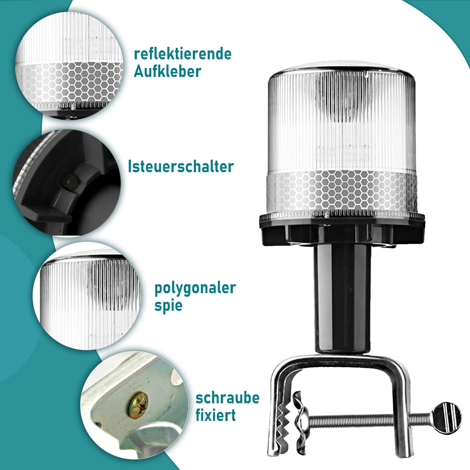Schiffsnavigation Leuchte, IP65 wasserdichte LED-Navigationsleuchte mit 3 umschaltbaren Farben (Dauerlicht und Blinklicht) für Boote und Yachten