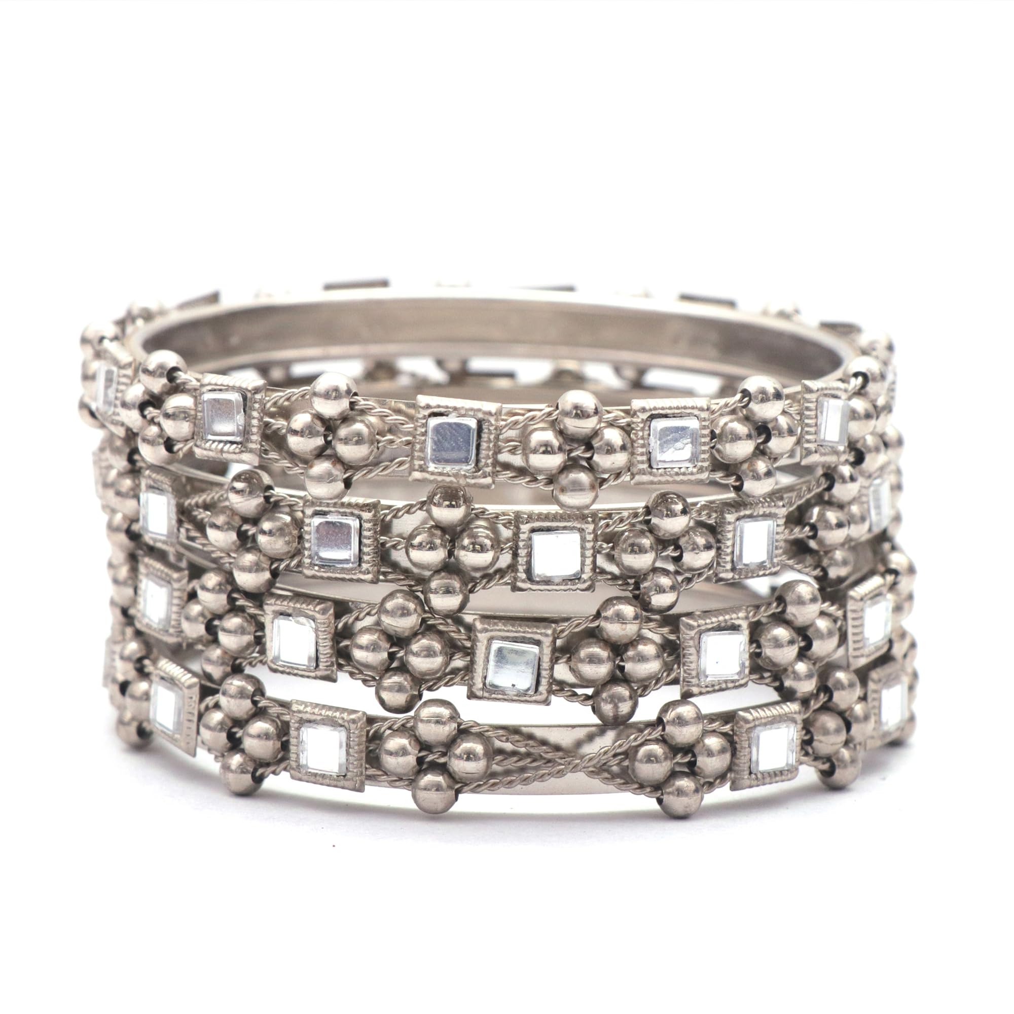 See full amazon price history chart for Navjai Beautiful Oxidised Silver 4Pair of Boho Beads Kolhapuri Kada Bangles Set for bridal Wedding,Festival Metal Churi Set for Women and Girls (2.8) Navjai Beautiful Oxidised Silver 4Pair of Boho Beads Kolhapuri Kada Bangles Set for bridal Wedding,Festival Metal Churi Set for Women and Girls (2.8) (B0C9T6CW34) Amazon Price History, Amazon Price Tracker