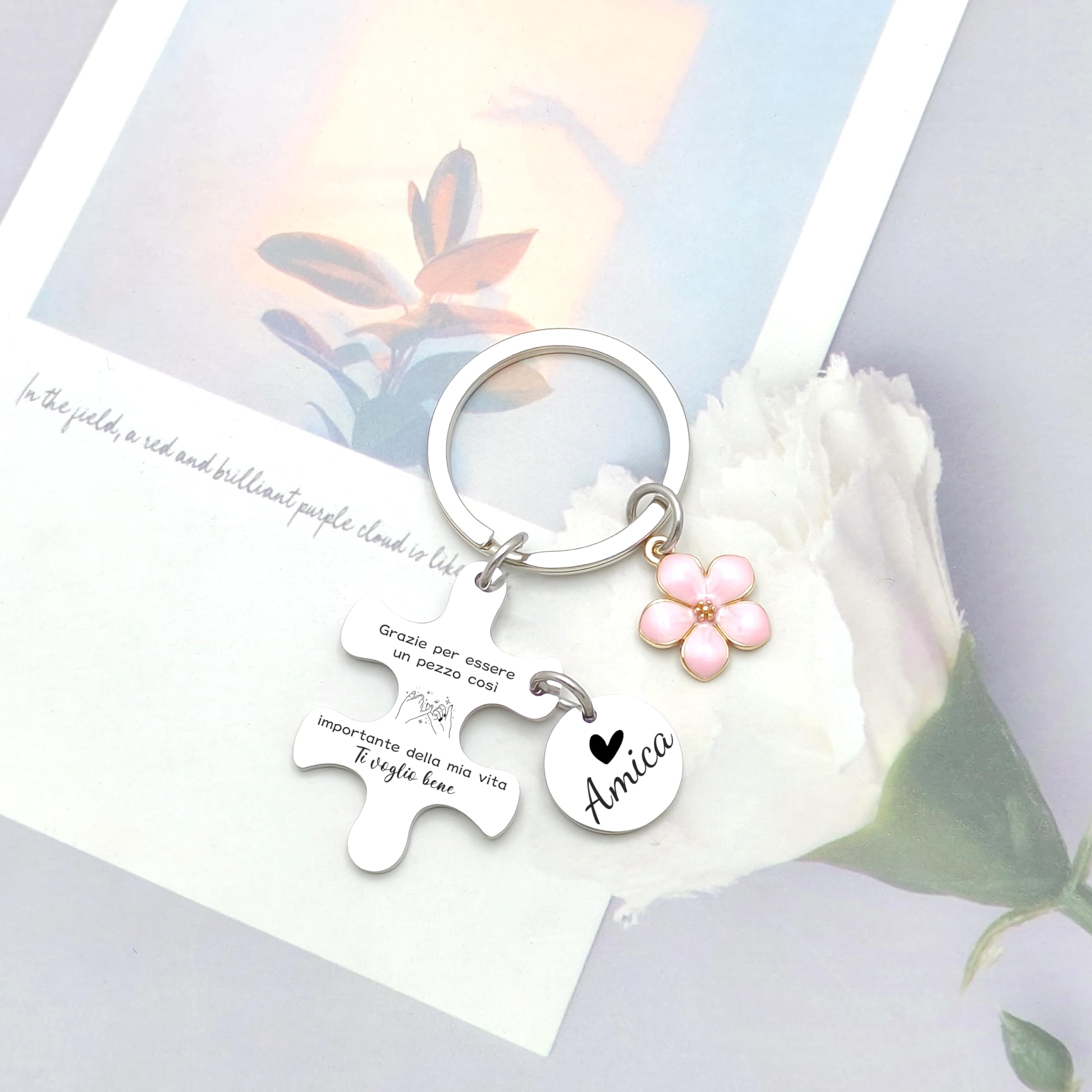 JRZDFXS Regalo Amica Portachiavi Regalo Collega Regalo Migliore Amica Collega Speciale Originale Regalo Mamma Papà Compleanno Regalo Coppia Portachiavi Amicizia Donna Regalo Laurea Sorella
