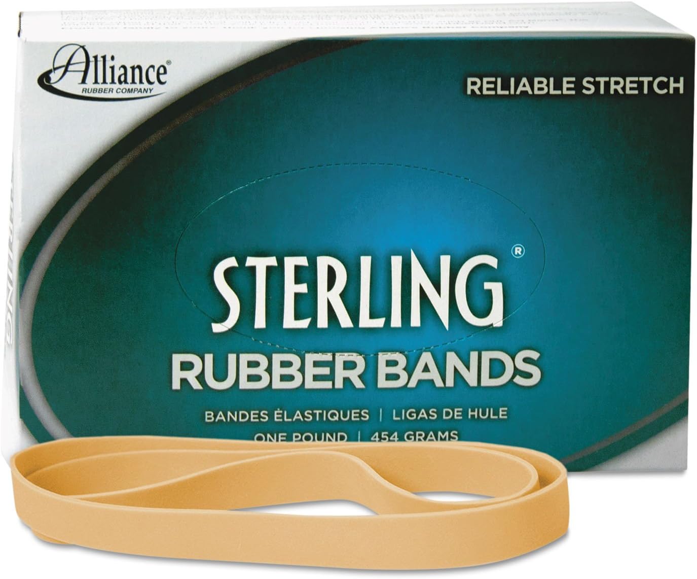 Alliance 20575 Sterling Rubber Bands #107, 7 x 5/8, Crepe, Approx 50 Bands in 1 lb Box