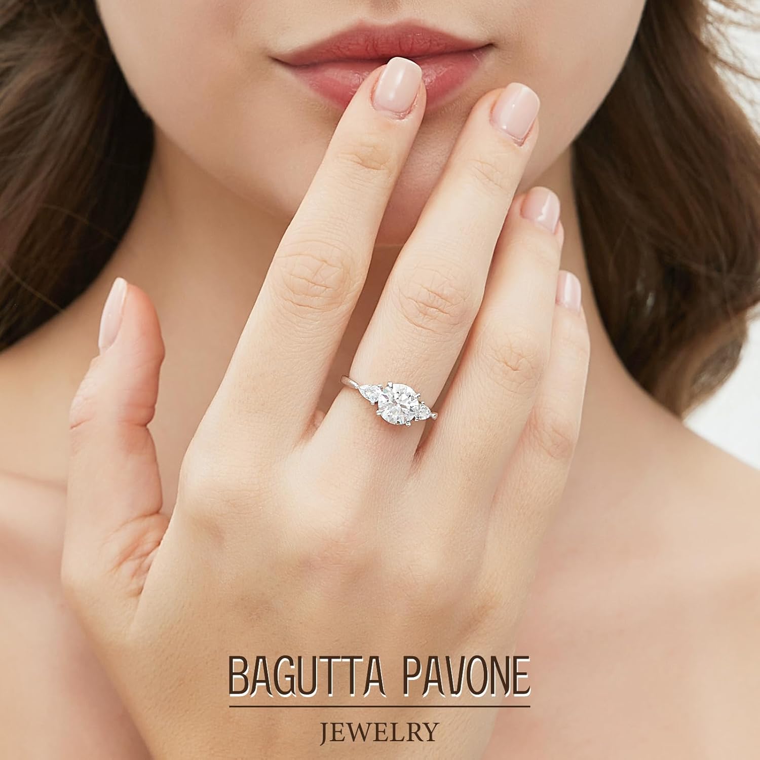 0.5/1/1.5/2/3CT Round/Flower/Round & marquise Cut Moissanite Engagement Rings for Women, D Color VVS1 Moissanite Promise Ring 18K Yellow/White Gold Plated S925 Sterling Silver - Image 3