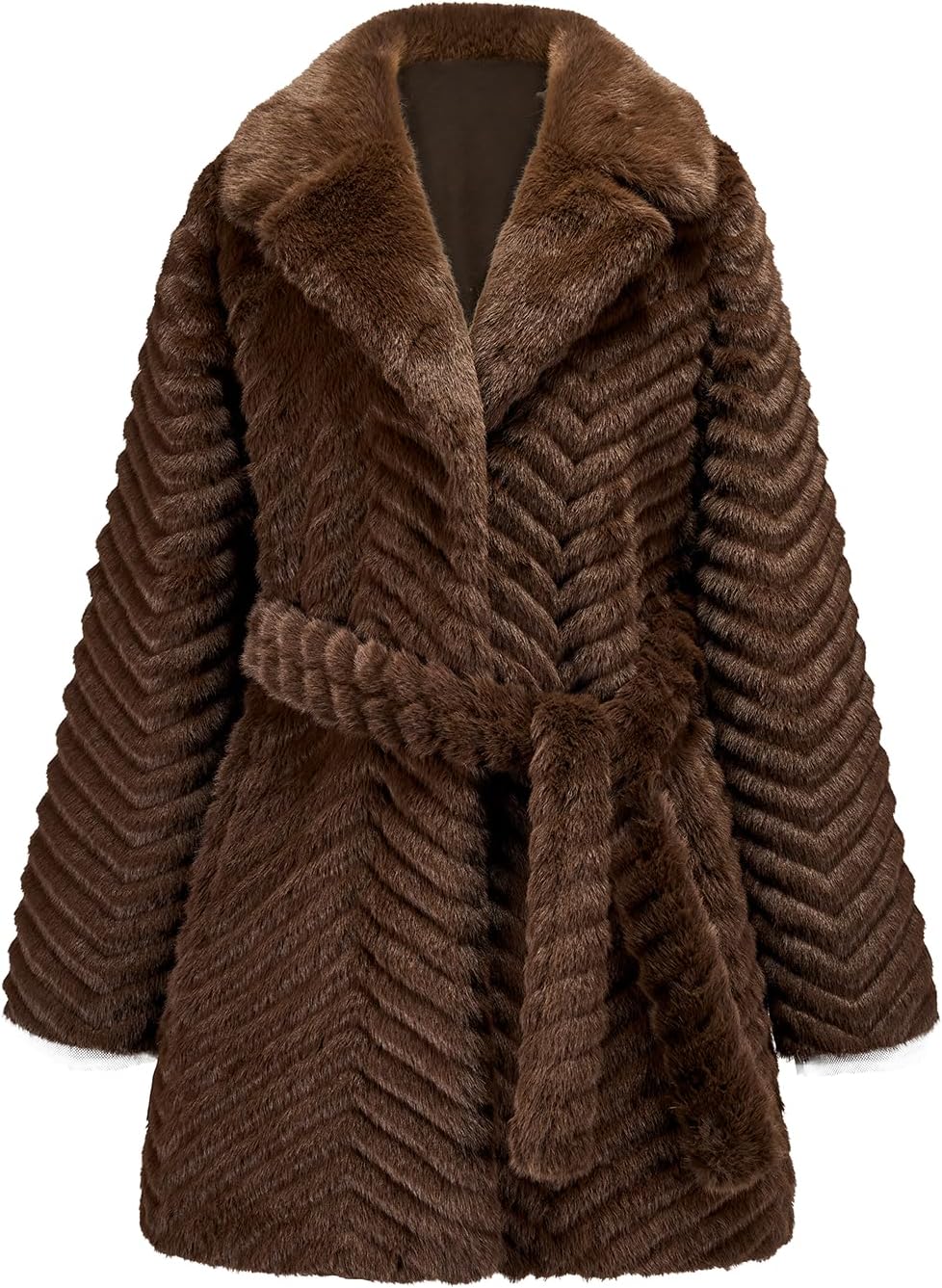 GRAN ORIENTE Luxury Winter Thickened Print Long Coats For Women,Faux Fur Fluffy Trench Cardigan Jacket Overcoat - Image 3