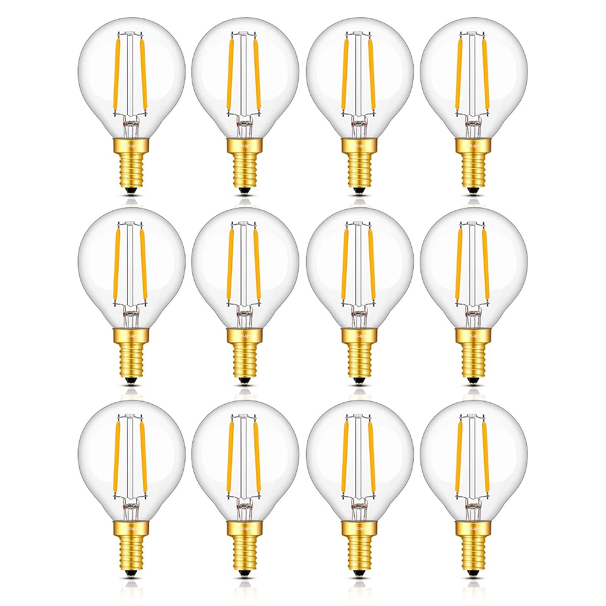 Crlight 2W Led Candelabra Bulb, 25W Equivalent, Warm White 2700K, 12 Pack,