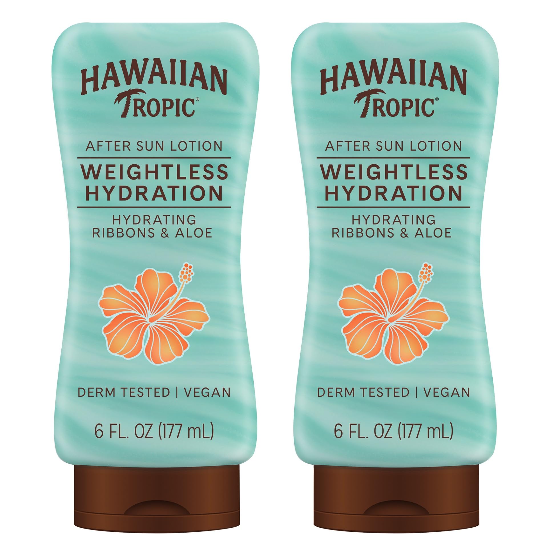 Hawaiana Tropic Silk Idration Weightless After Sun Gel Lotion mit Aloe und Feuchtigkeitsgel, 170 ml, 2 Stück