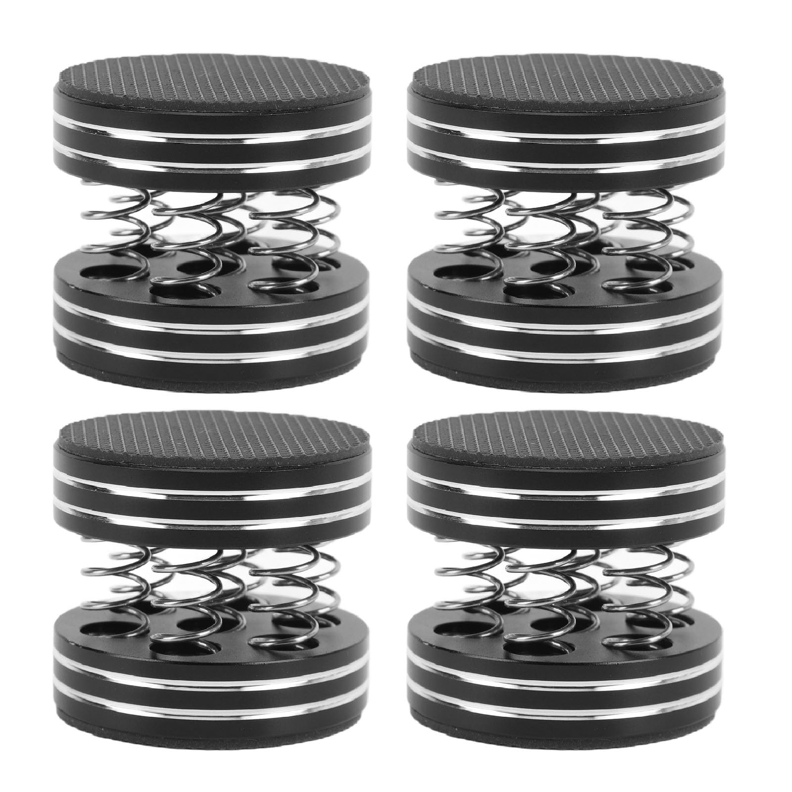 Cryfokt Piedini Isolanti per Altoparlanti Design Ammortizzante per Amplificatore Giradischi Subwoofer Set di 4 Resistenti Gomme in Lega di Alluminio (BLACK)