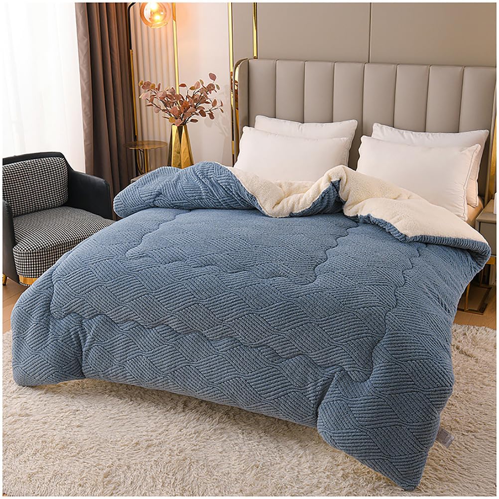 Pogrubiona kołdra zimowa, dwuwarstwowa kołdra z polaru koralowego i aksamitu, oddychająca i puszysta konstrukcja na zimną pogodę, idealna na przytulne noce