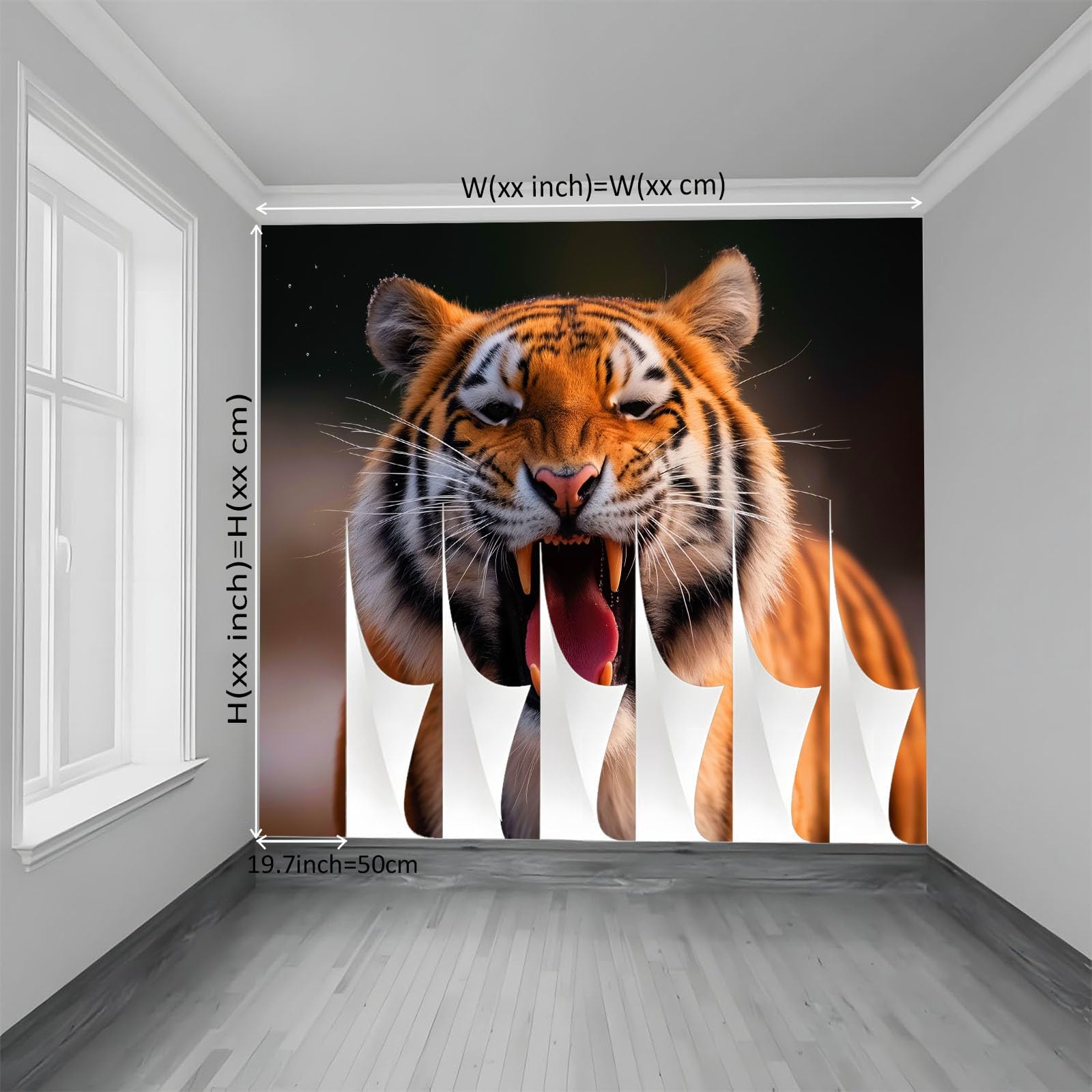 Mural Tapeta Zwierzę Tygrys 250x175 cm Sztuka Nowoczesna Fototapeta Ścienna, Włóknina Plakat Tapeta, Do Sypialni Salonu TV Tło Wystrój