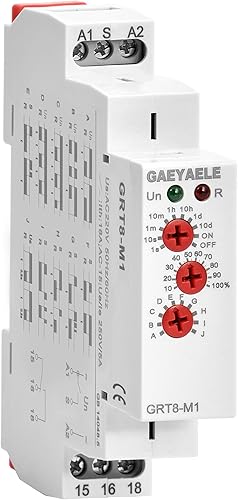 Miniatura 9 de Relé de tiempo multifunción 16A con 10 opciones de función relé ACDC12V-240V (GRT8-M1, ACDC12V-240V)