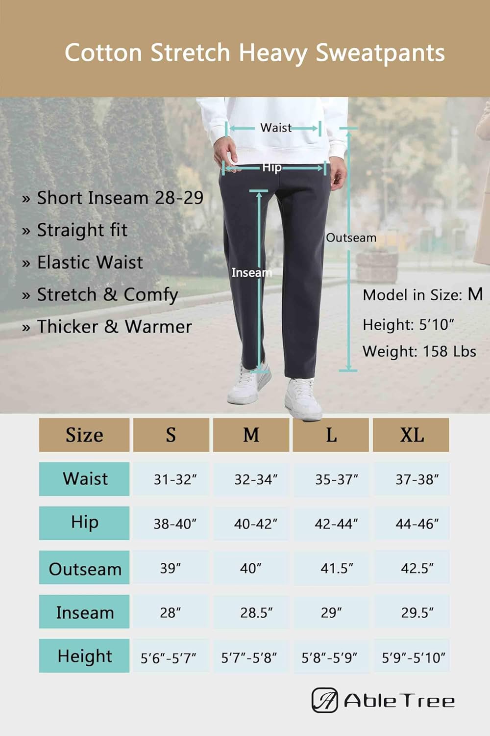 スウェットパンツ メンズ ショート 股下 71.1-73.7 cm 秋冬 カジュアルパンツ ストレートフィット