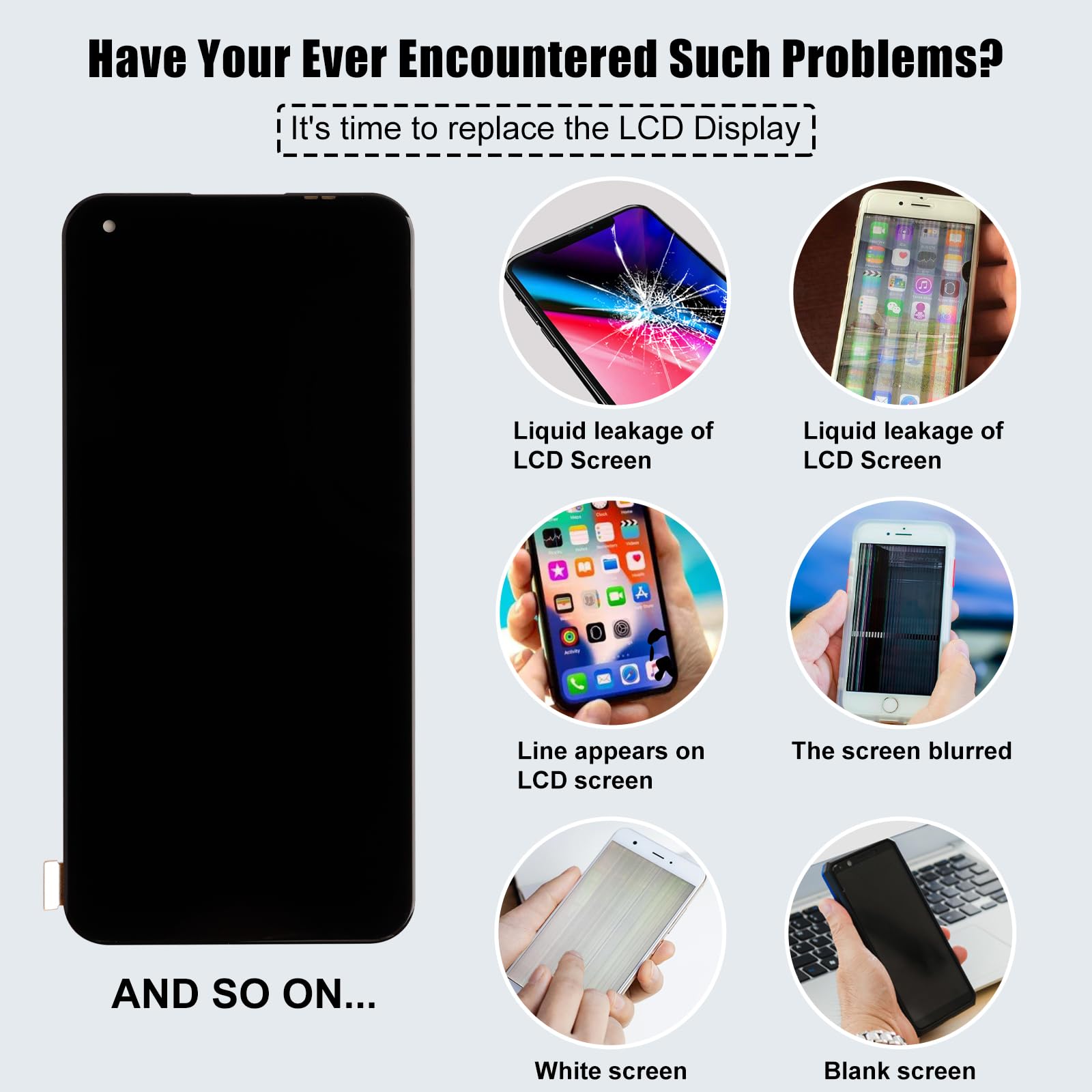 Display TFT da 6,55 pollici, compatibile con Nothing Phone (1) A063 (nero senza cornice) (no Fingerprint), display LCD touchscreen di ricambio + set di attrezzi