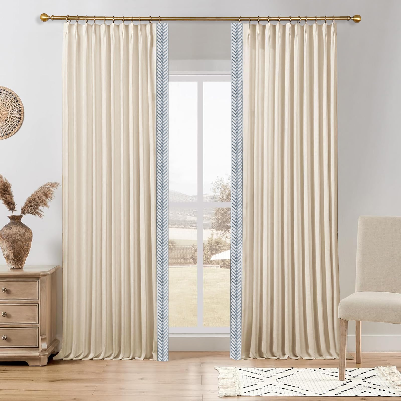 Amazon.com: DotheDrape Blackout Linen Curtains, Heavy Weight Pinch