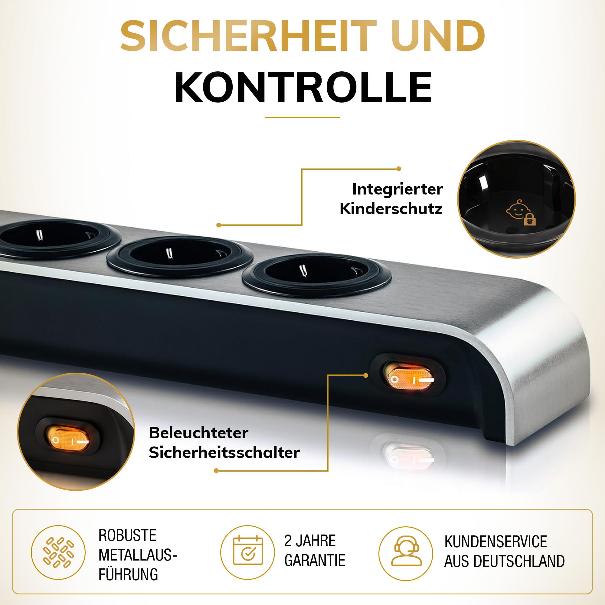 Oehlbach Powersocket 505 Multiprise de Haute qualité Design Compact, 2 Ports USB Haute Puissance pour Tablette et Smartphone Anthracite