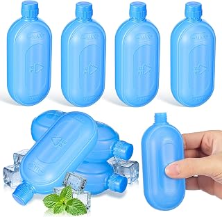Healeved 8-Pack Reusable Ice Packs, Refillable Freezer Blocks for Coolers | Slim Ice Bottles for Lunch Boxes, Cooler Bags, Picnics, Camping, Road Trips, Home, and Office Use 4.72 X 1.97 X 1.38 in