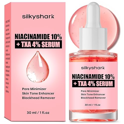 Suero de niacinamida (1 onza líquida), 10% niacinamida + 4% ácido tranexámico, suero facial para minimizar los poros, manchas oscuras, eliminación