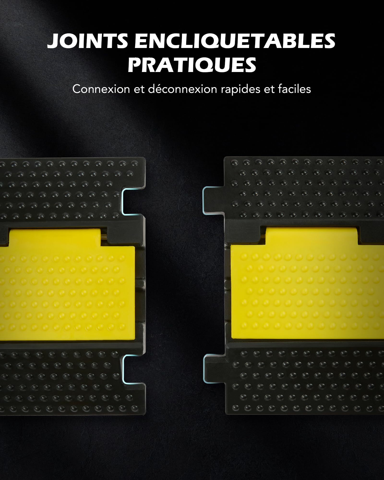 CREWORKS Passe Câble au Sol Extérieur 3pcs 2 Canaux 100x25x5cm, Goulotte Protection des Fils, Capacité 5T pour Parkings Entrepôts Jardin