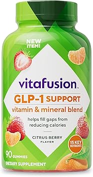 vitafusion GLP-1 Support Multivitamin, Vitamin and Mineral Blend, 15 Essential Nutrients, Citrus Berry Flavor, 90 Count, 45 Day Supply
